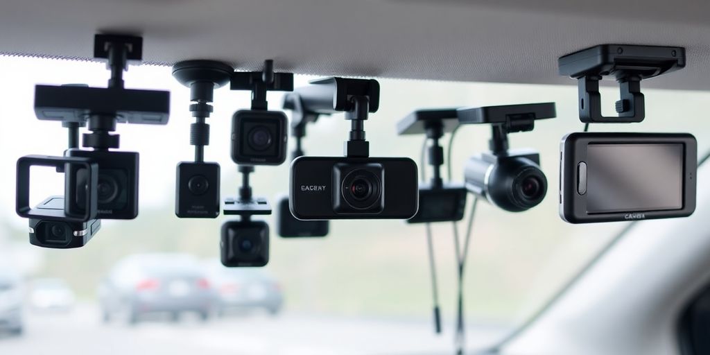 Dash camera recording a car interior.