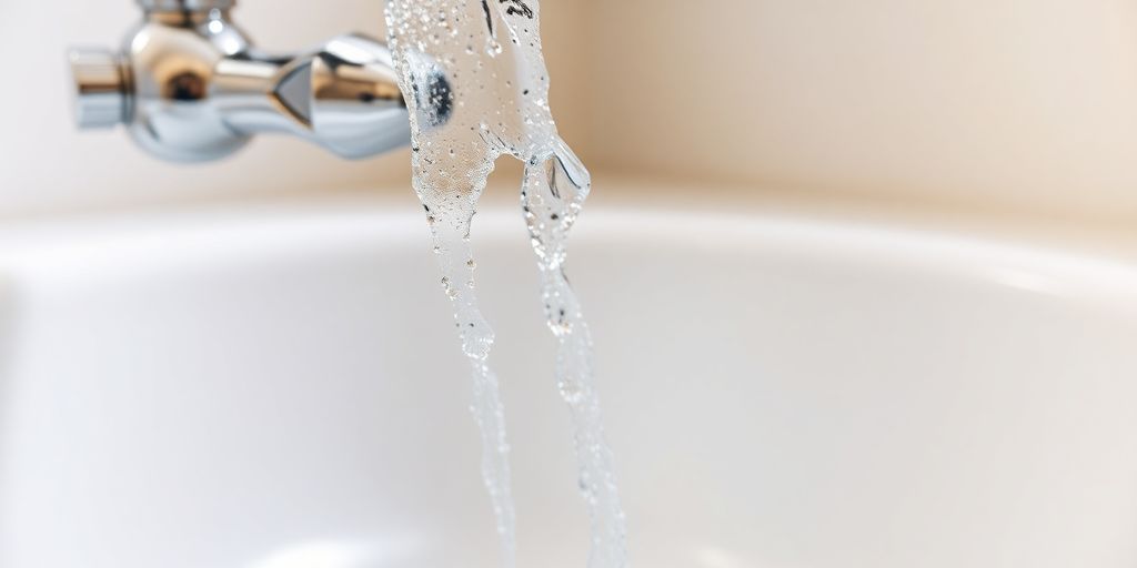 Water flowing into sink.