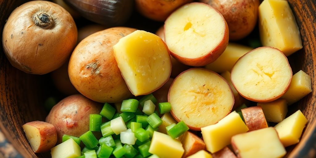 Aardappelen in een pan met water, klaar om te koken.
