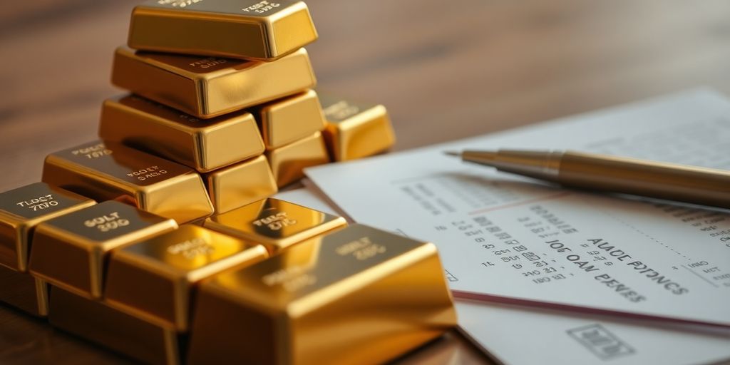 Lingots d'or et documents d'assurance vie