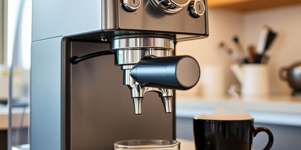 Delonghi EC850M espresso machine with manual cappuccinatore.