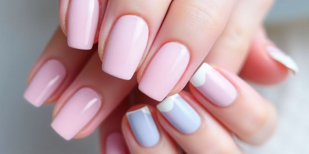 Elegant light-colored simple nail art designs.