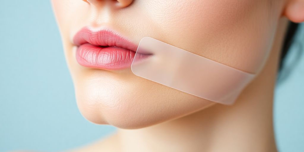 Silicone scar tape on skin