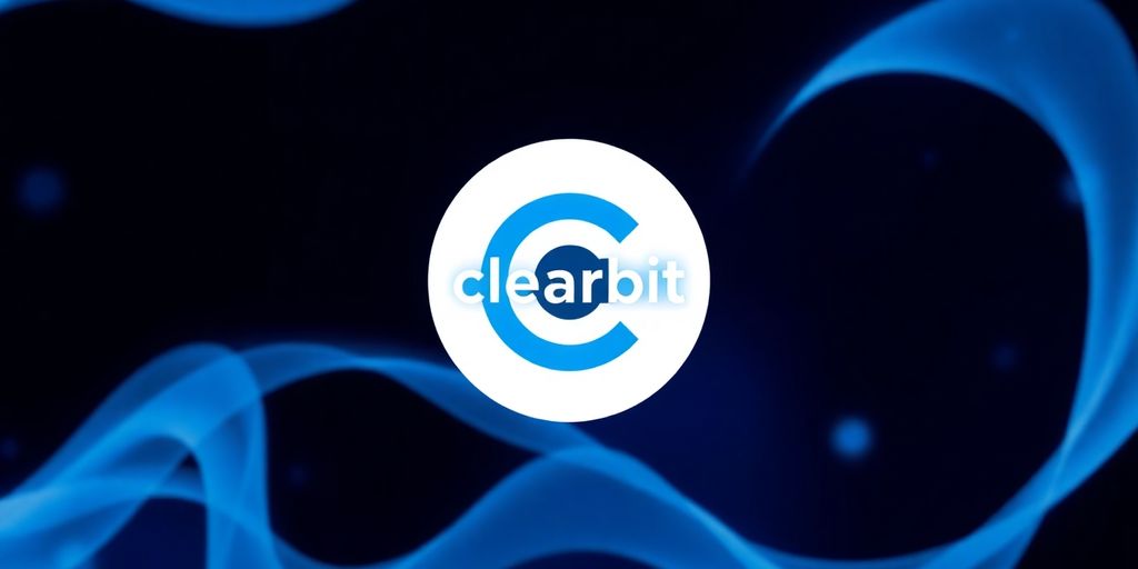 Une icône de logo Clearbit avec des éléments graphiques abstraits.
