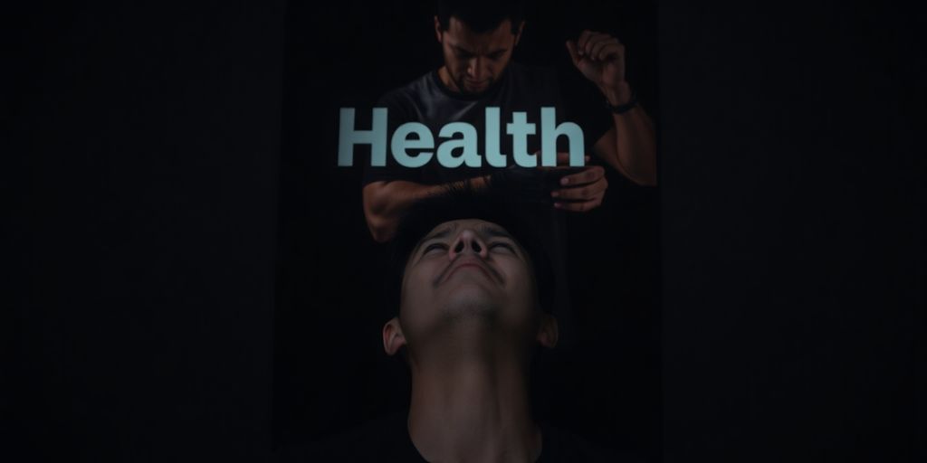 Person reacting negatively to health advertisement.