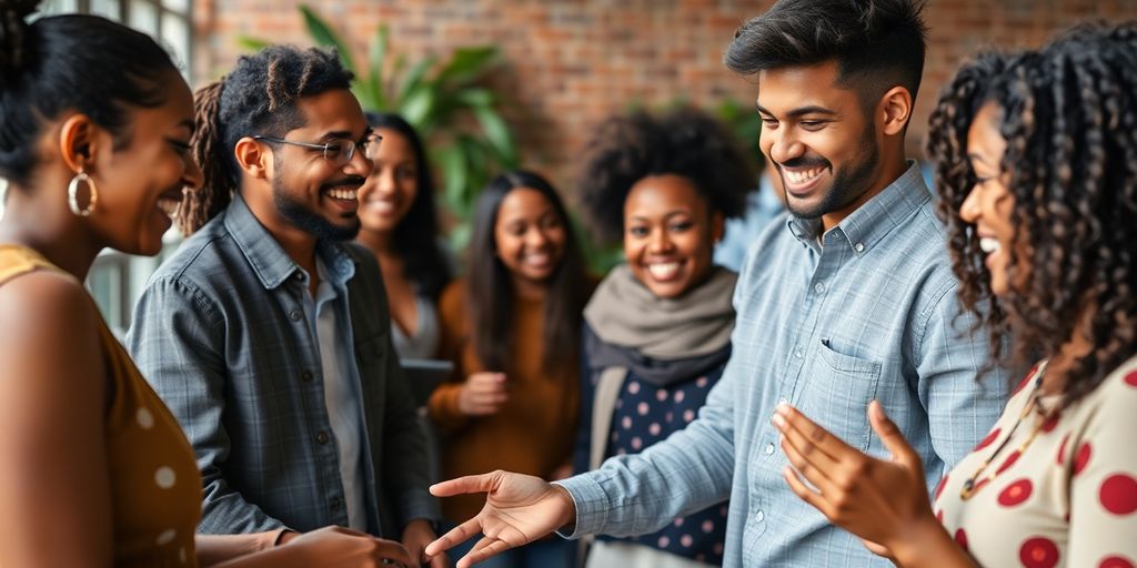 Marketing community tips. People connecting and growing together in a vibrant community.