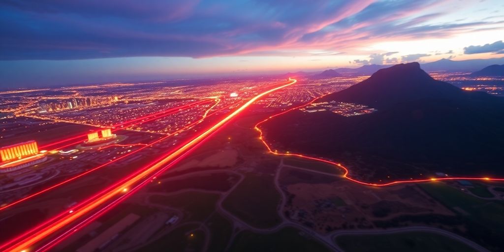 Australian coastline with fast internet connection visualizations.