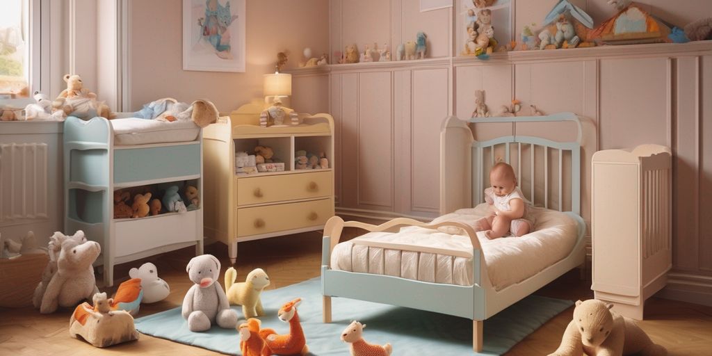 baby playing with soft toys in a cozy nursery