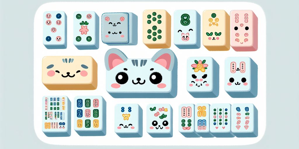cute mahjong tiles collection