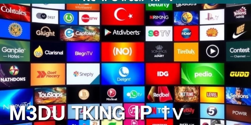 Liste M3U TDT King IPTV avec des icônes de chaînes.