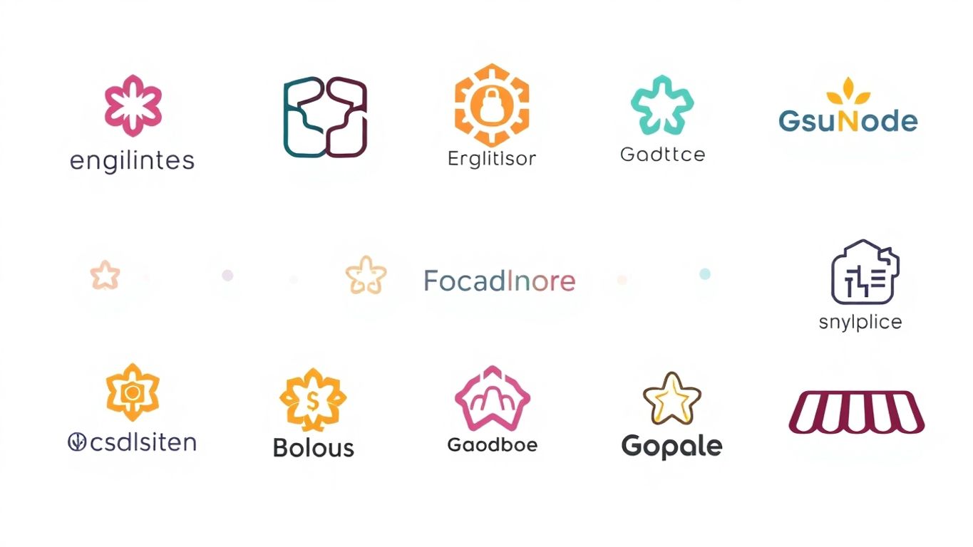 Moderne logo design for nettbutikker, ren og profesjonell.