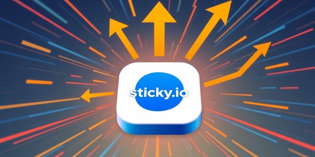 Sticky.io subscriptions app icon with growth elements.