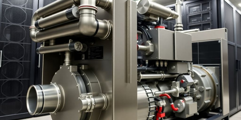 Generator in a data center, powerful and efficient.