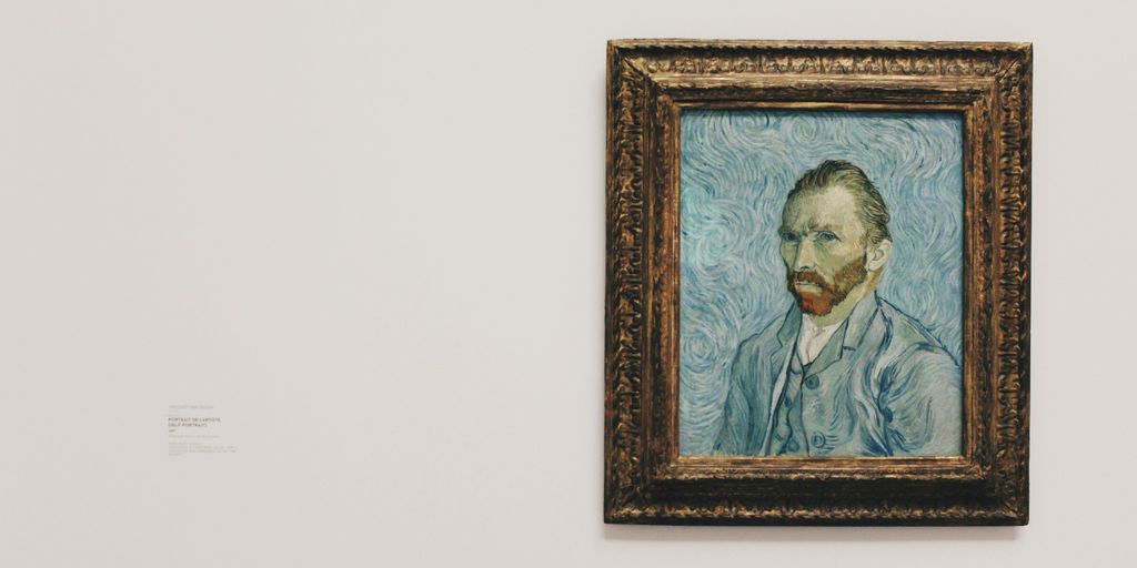 Vincent Van Gogh self portrait painting on wall