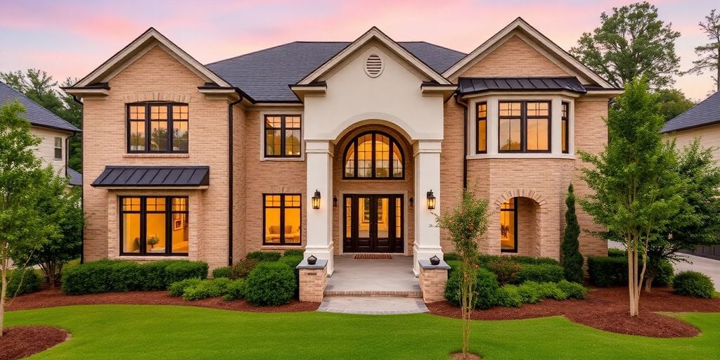Beautiful custom home exterior with modern design.