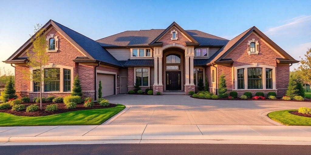 Exterior view of a modern, newly constructed home.