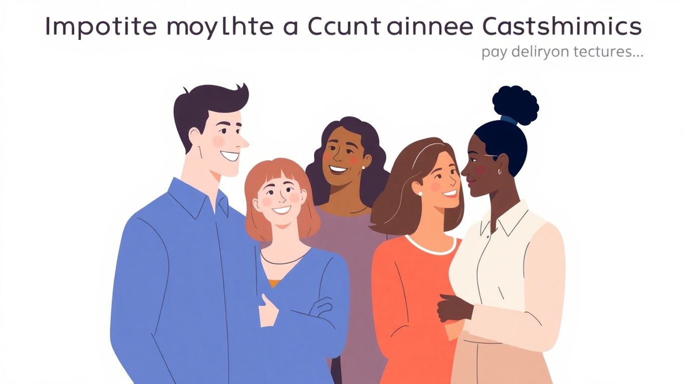 Illustrasjon av kunder som bygger relasjoner i bedrift.