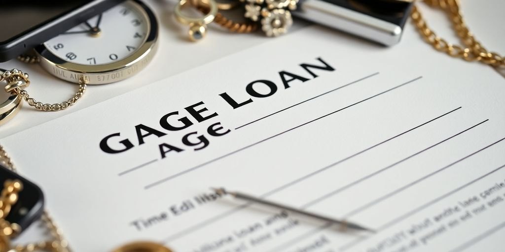 Document de prêt sur gage avec des objets personnels