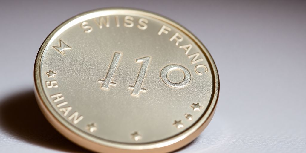 Franc suisse frappant une pièce d'or.