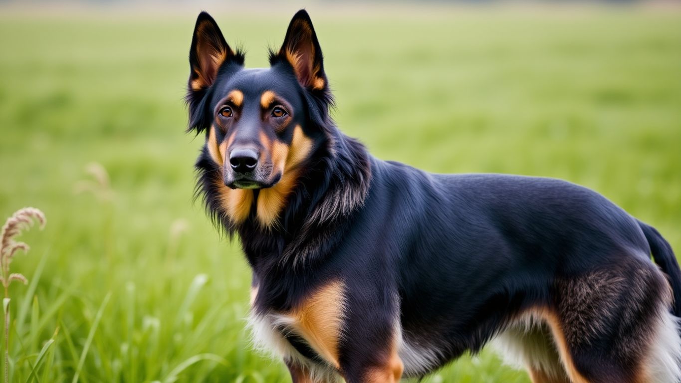 German Bracke in a green field, showcasing its beauty.