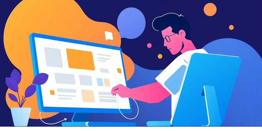 Developer building website with Google elements.