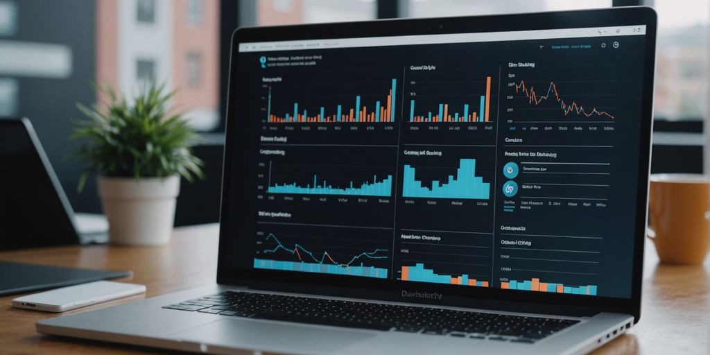 Laptop showing high-conversion website design and analytics.