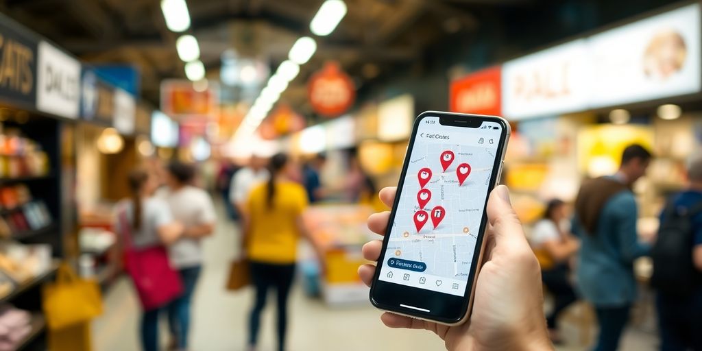 Person searching for deals on phone