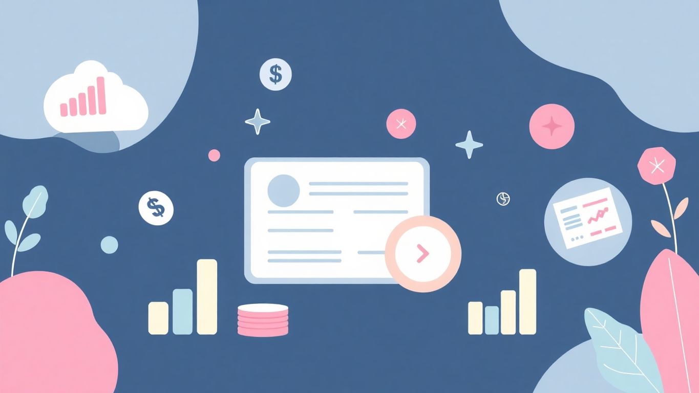 Illustrasjon av budsjettering med myke farger.