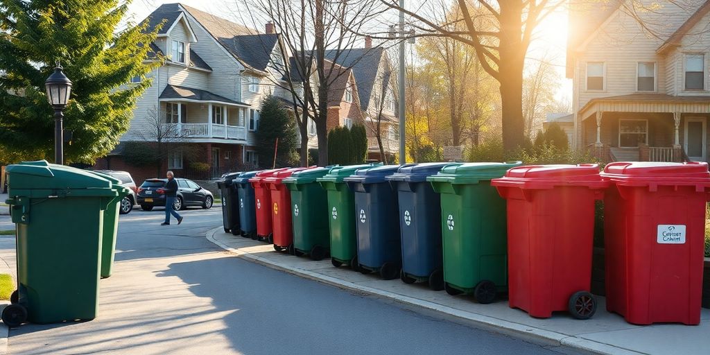 Ottawa garbage bins and recycling bins.