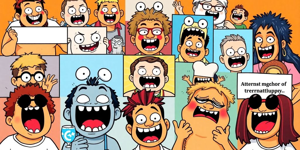 Colorful collage of popular thirsty memes and characters.