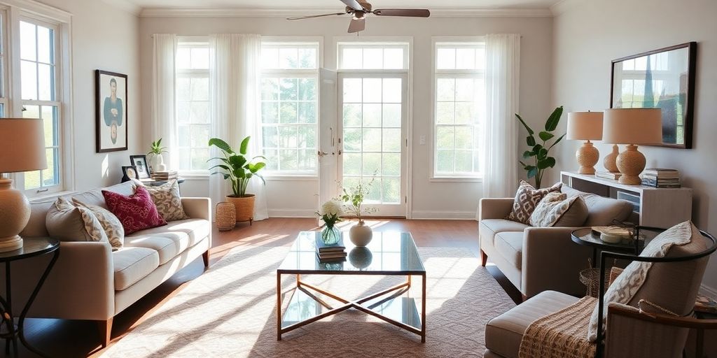 Cozy living room with Wayfair furniture and decor.