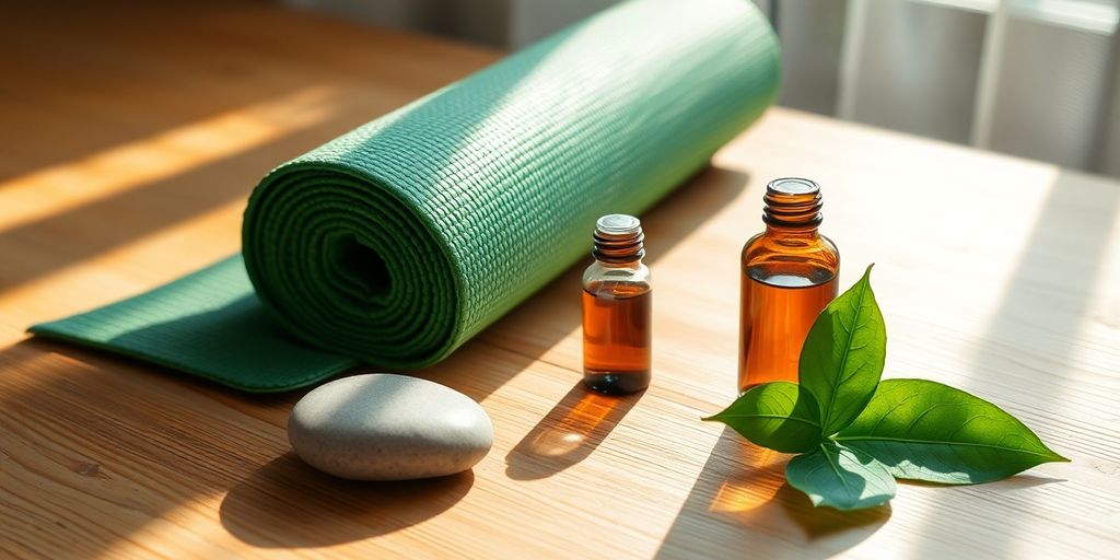 Holistic wellness kit with natural light.