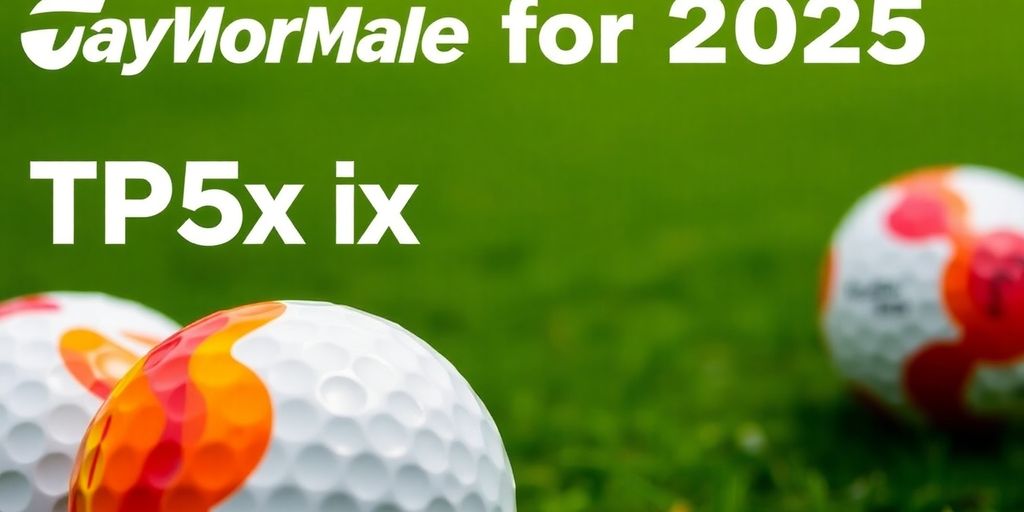 Close-up of TaylorMade TP5x Pix golf balls on grass.