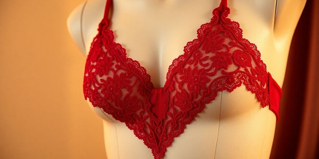 Red lingerie on a mannequin