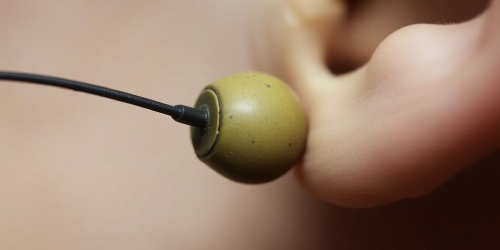 Early earbud, wires, person listening