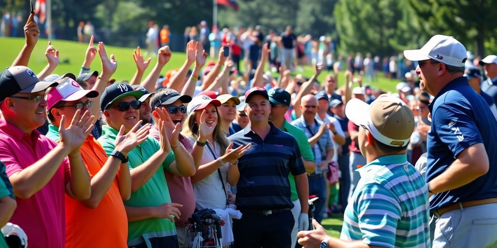 Golf fans enjoying an engaging experience at PGA Tour.