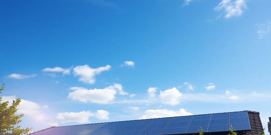 Solar panels on a house roof