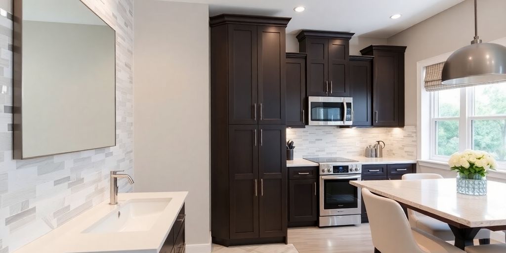 Modern bathroom and kitchen remodeling inspiration.