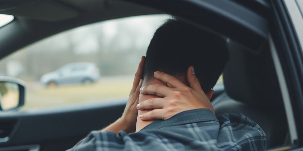 How Long Does Whiplash Last? Answers for Decatur Car Accident Victims 1 Car accident victim receiving neck pain relief.