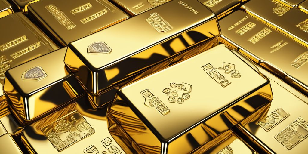gold bars and financial charts