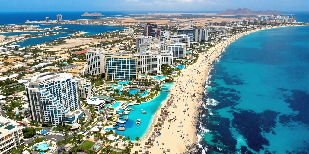 Luxurious hotels and beaches in Los Cabos, Mexico.