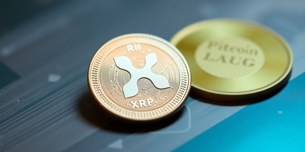 Ripple XRP cryptocurrency coin floating