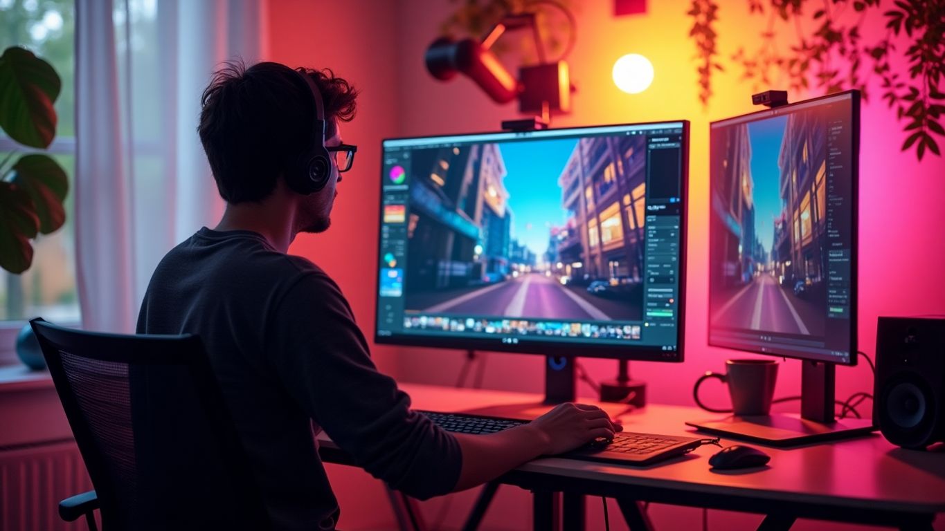 User creating a video with Peech software.