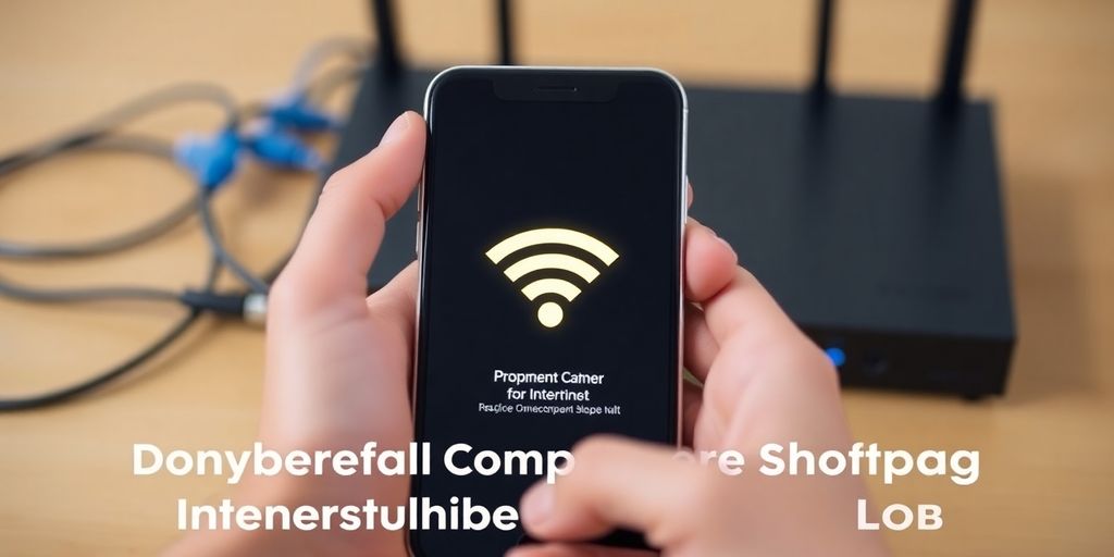 Person with Wi-Fi symbol fixing device connectivity.