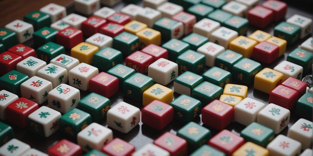 Various Mahjong tiles from different game variants displayed together.