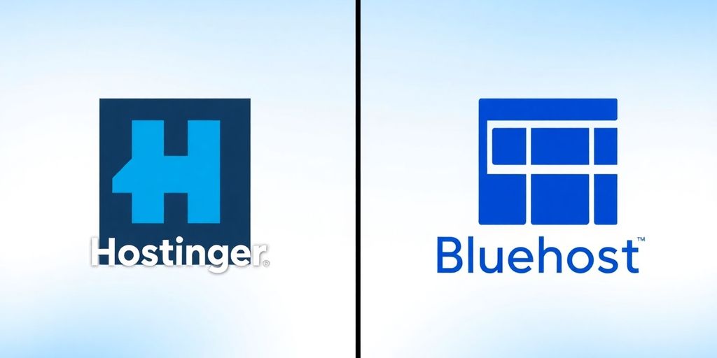 Hostinger and Bluehost logos side-by-side.
