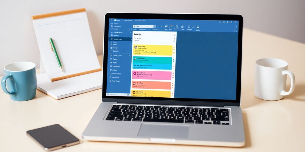 Laptop mit Microsoft To Do in Outlook integriert.