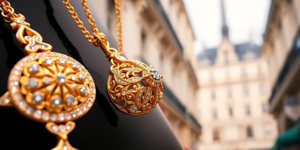 Bijoux en or scintillants avec une touche parisienne.