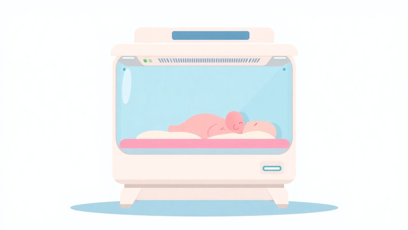 Illustrasjon av en inkubator i helsevesenet.