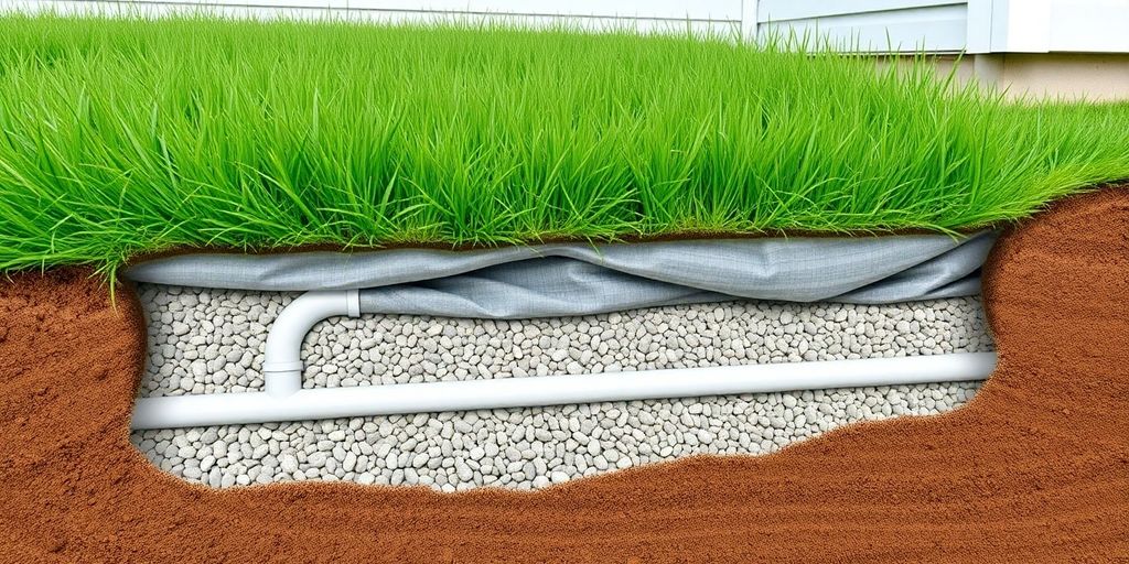 French drain cross-section diagram